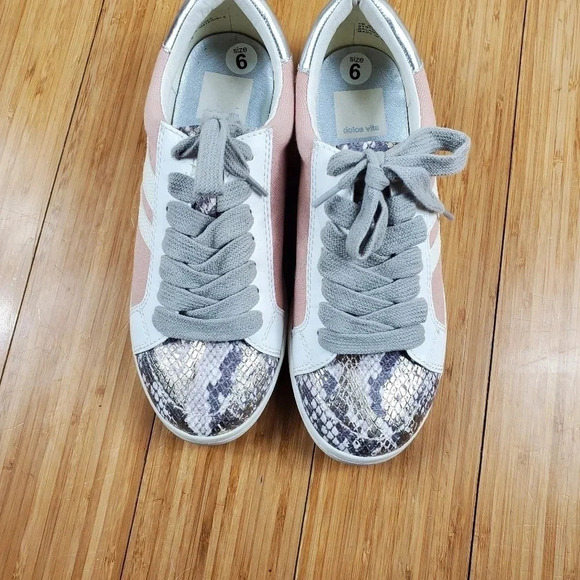 Dolce Vita Pink Snake Print Sneakers Size 6M - Picture 3 of 9